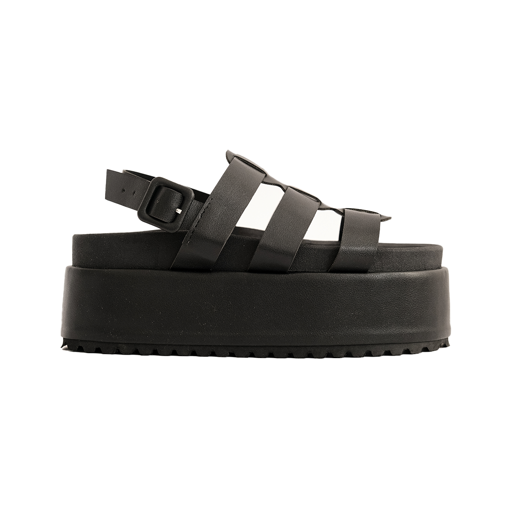 Stella Curata Chunky Strap Sandal in Noir