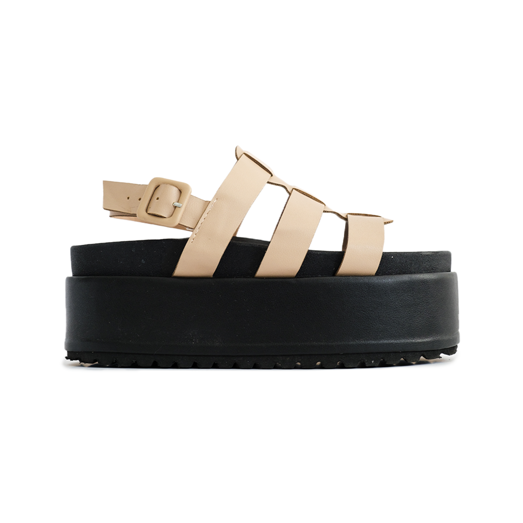 Stella Curata Chunky Strap Sandal in Nude