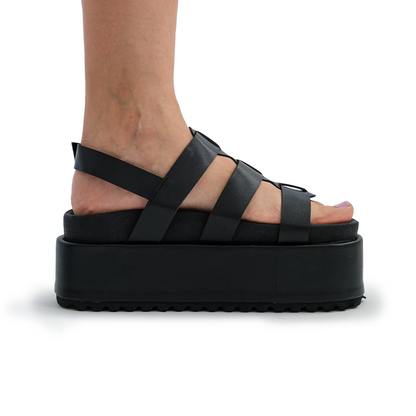 Stella Curata Chunky Strap Sandal in Noir